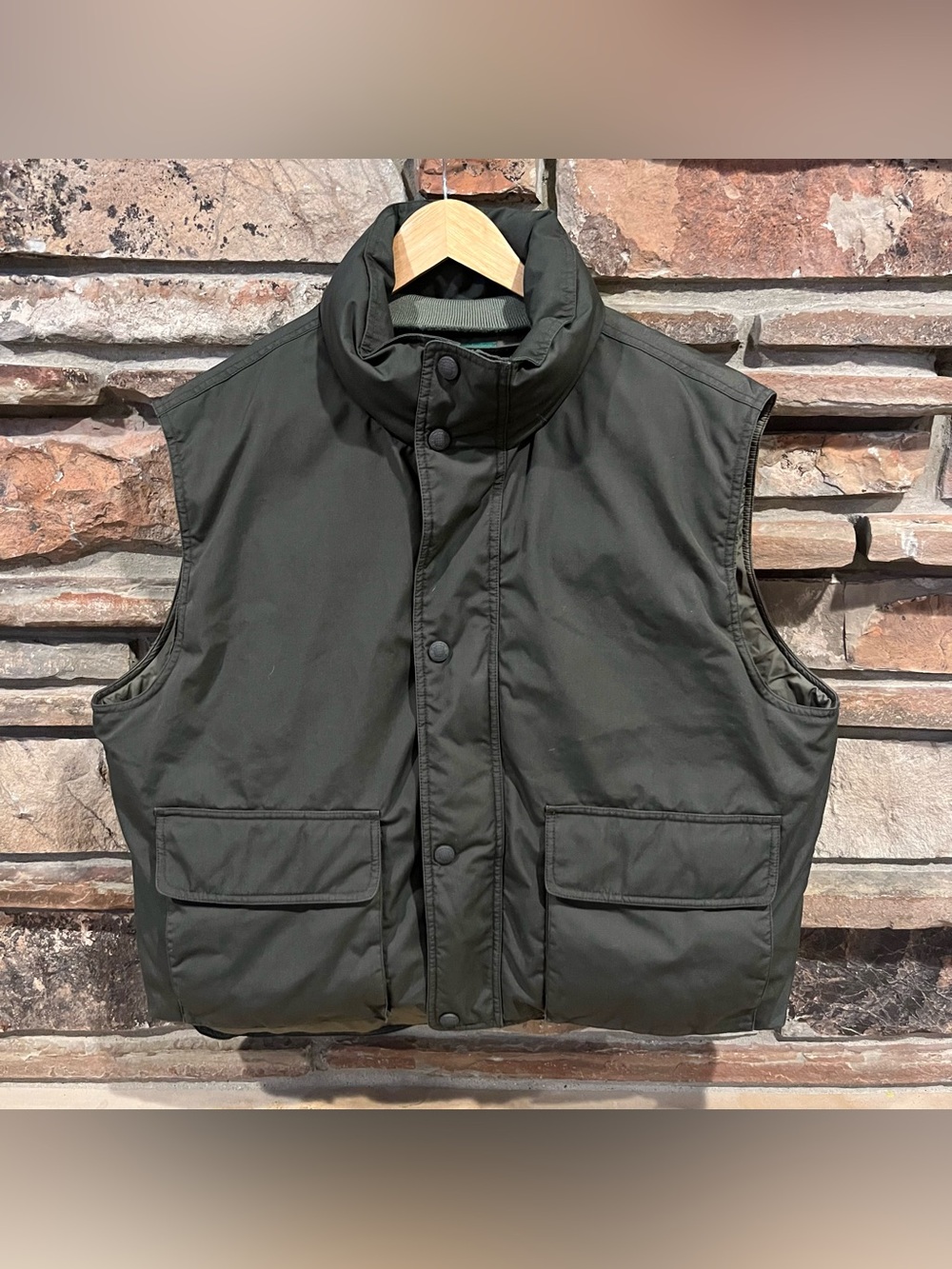 Cabela's Dark Olive Down-Filled Puffer Vest Jacket